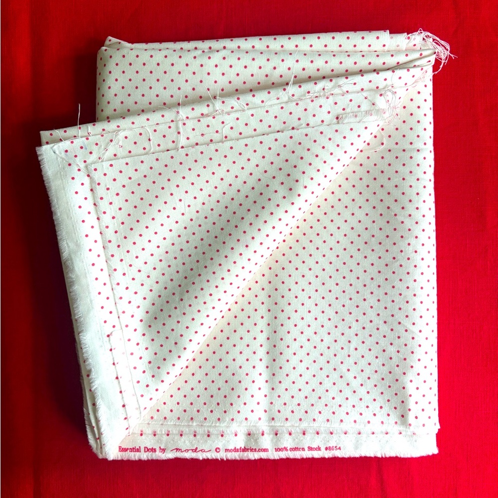 Pink polka dots cotton fabric 2 yards